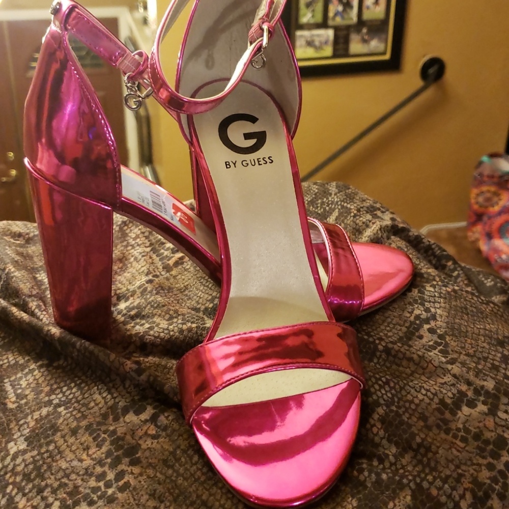Hot Pink Metallic heels